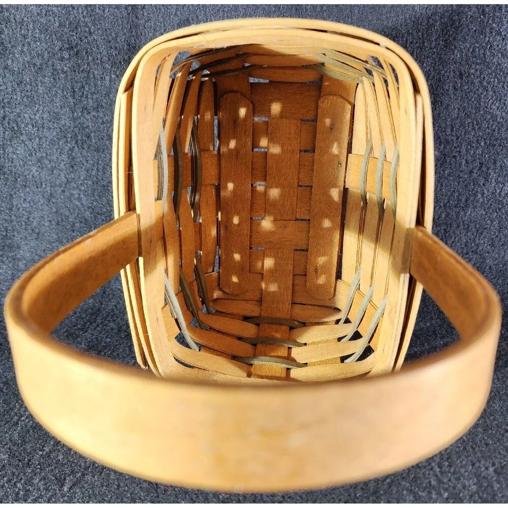 Vintage Longaberger 1993 Small Stained EASTER Basket ~ Signed By Wendy & Judy